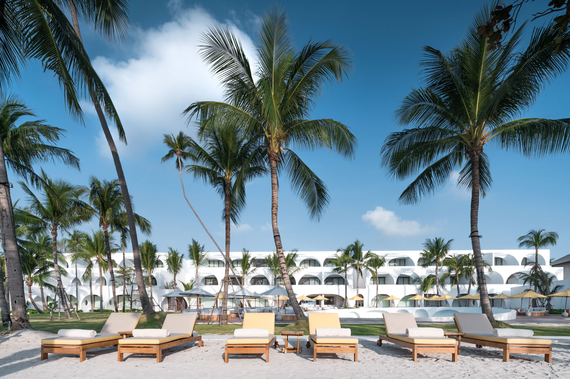 Beach Loungers & Resort Exterior Public Spaces at SALA Samui Chaweng Beach Resort