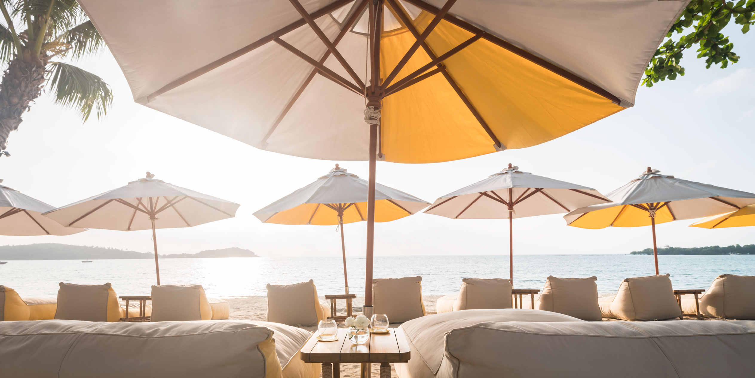 Beach loungers & Parasols Public Spaces at SALA Samui Chaweng Beach Resort