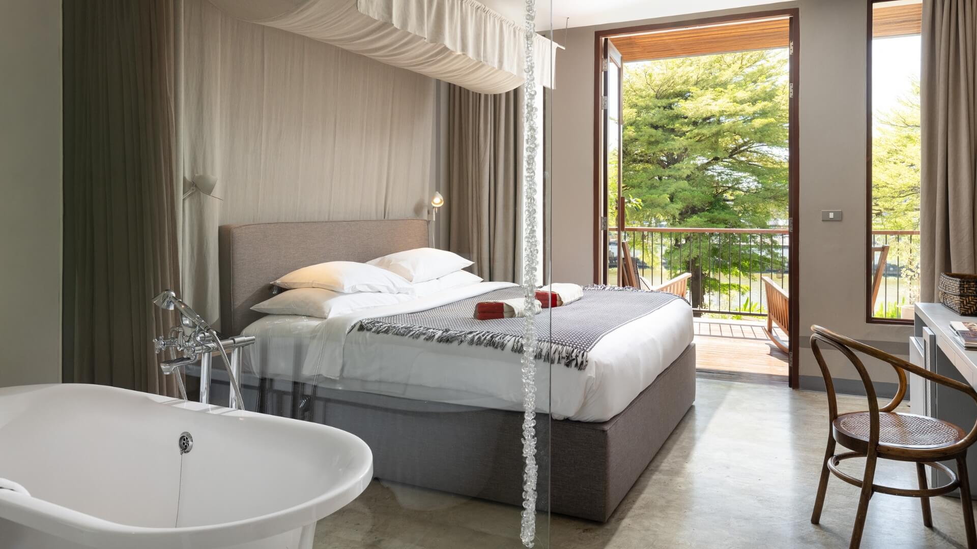 river view superior balcony rooms a relaxing private view over the river sala lanna Chiang Mai