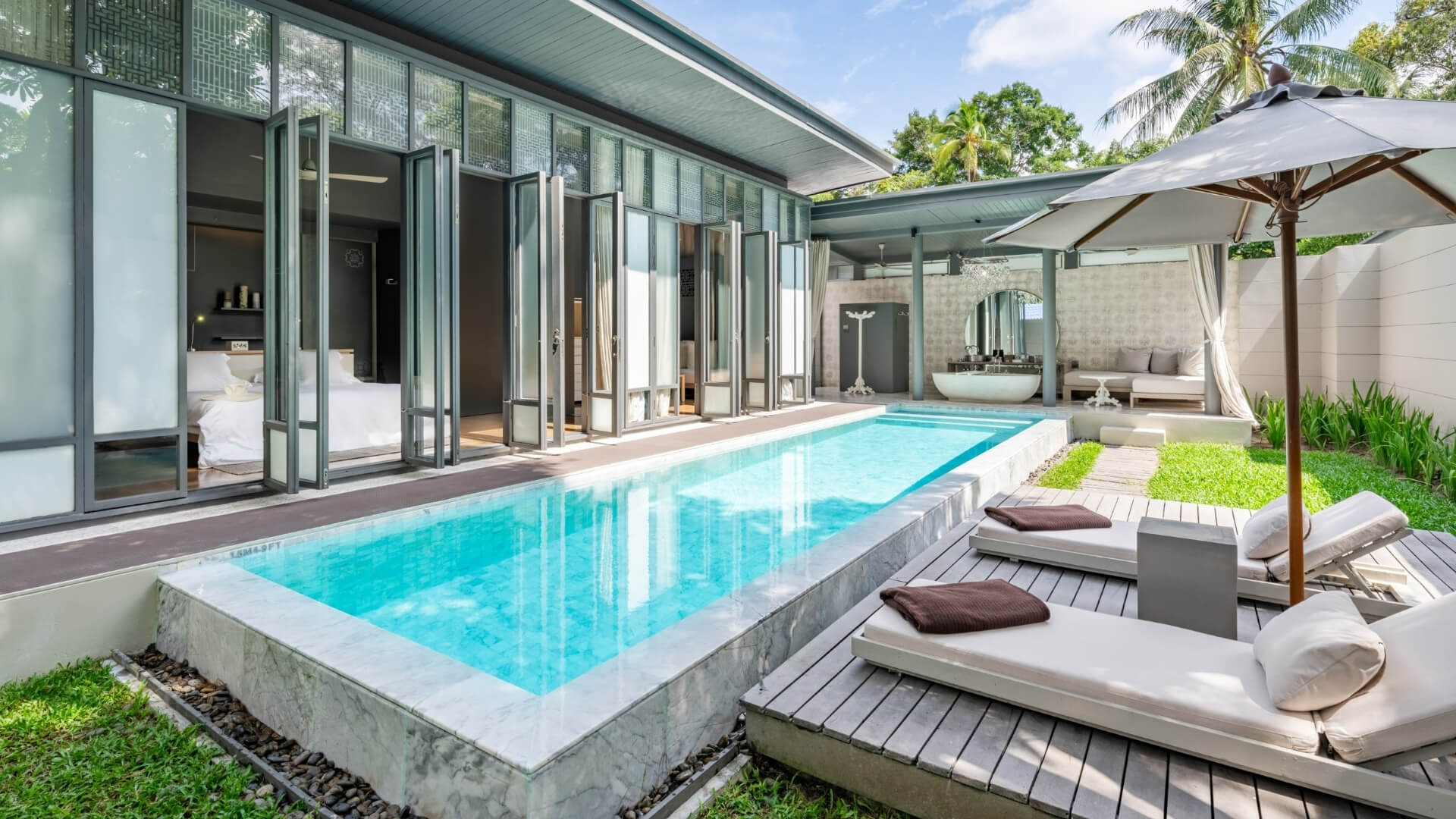 One Bedroom Pool Villa Suite Outdoor Jacuzzi SALA Phuket Mai Khao Beach Resort